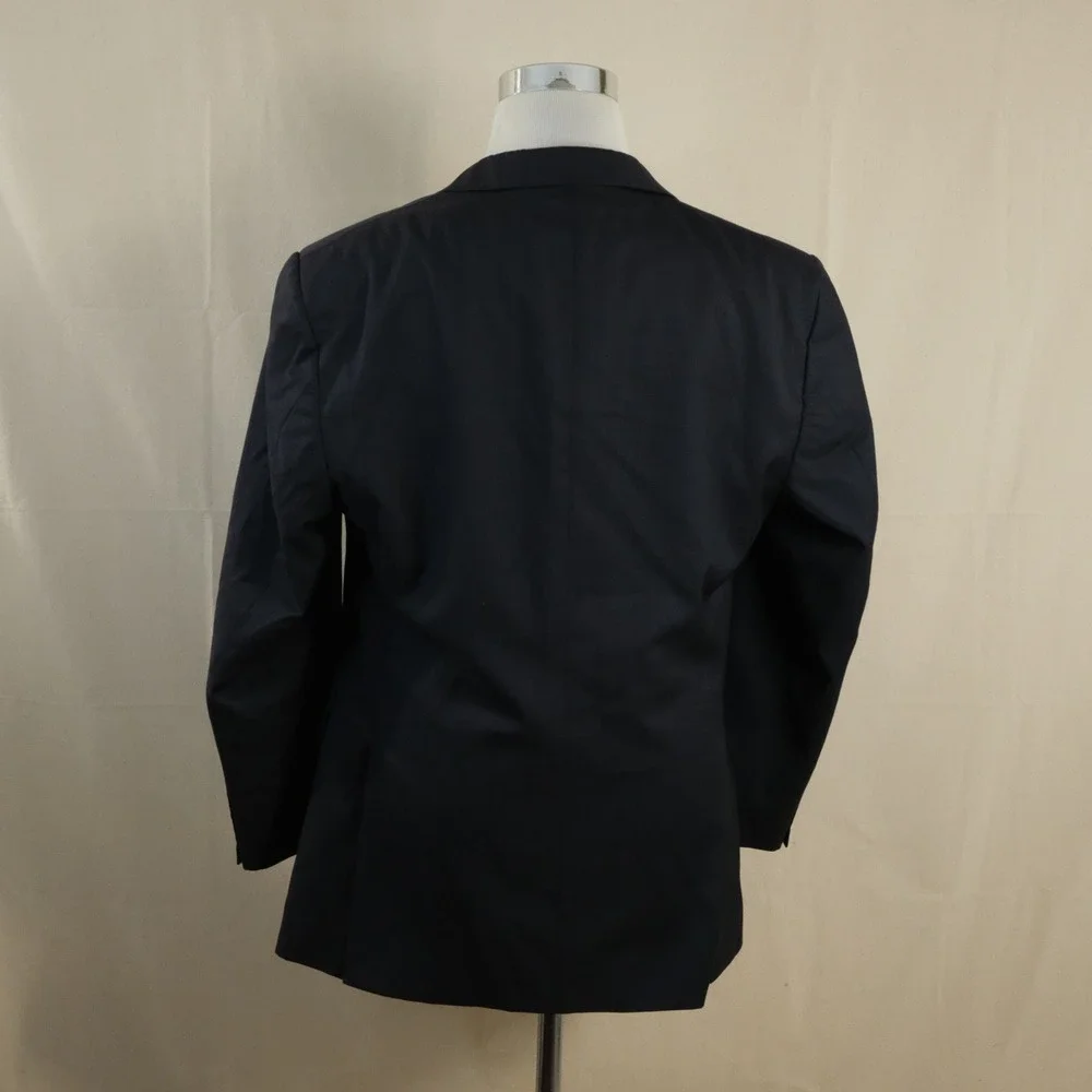 Jos. A. Bank 42R Sport Coat Wool Navy Blue Plaid Two Button Double Vented